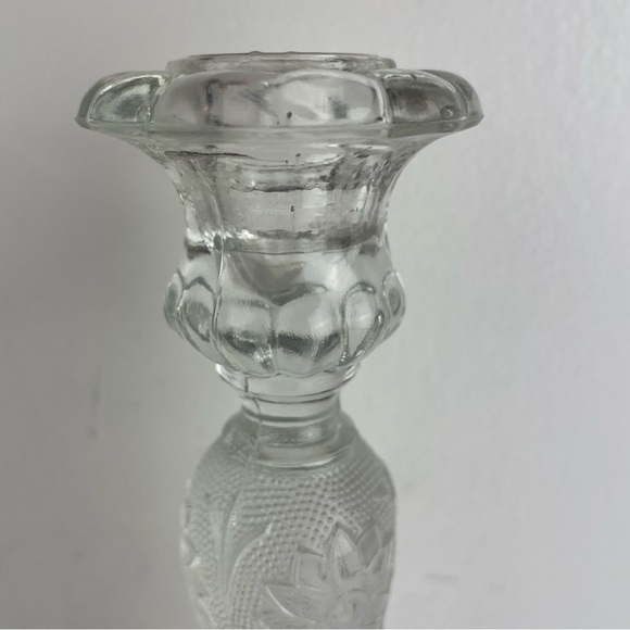 🚦3/$33 Indiana Glass Tiara Vintage Clear Candlestick - Bundle It! - Picture 2 of 4